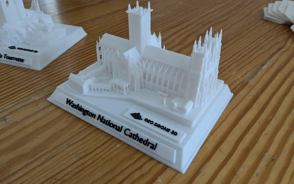 Maquette imprimée en 3D de la cathédrale nationale de Washington